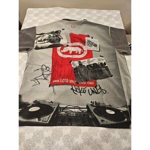 Vintage Y2K Marc Ecko Unlimited‎ Polyester Men's XL Button Shirt Graphic 3XL